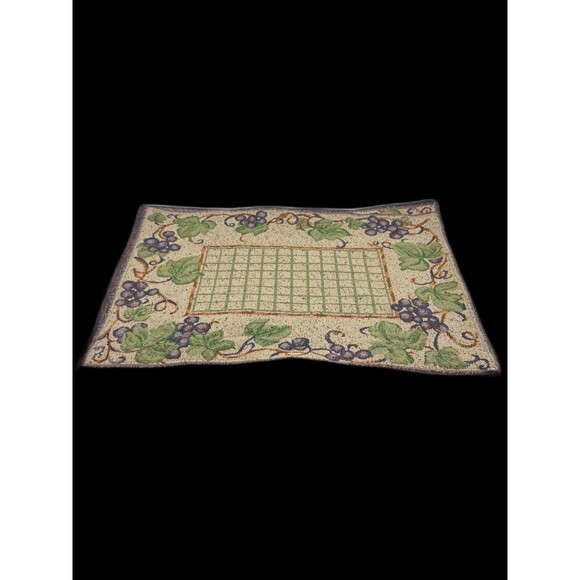 Set Of 6 Vintage Woven Tuscan Grape Vine Tapestry Placemats - Picture 3 of 8